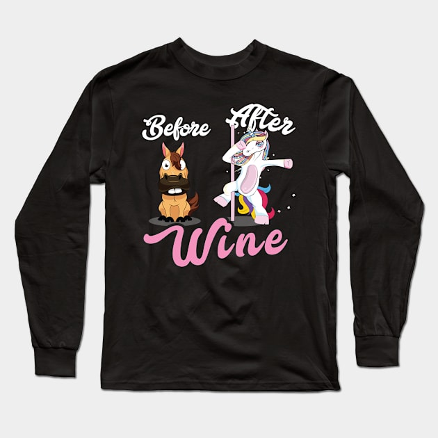 Before and After Wine Long Sleeve T-Shirt by helloshirts